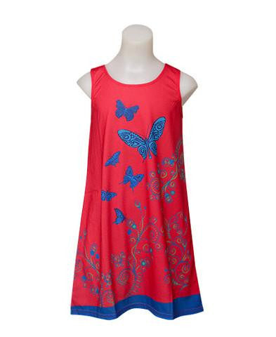 Butterfly - Girls red boho dress - deezo the happy fashion