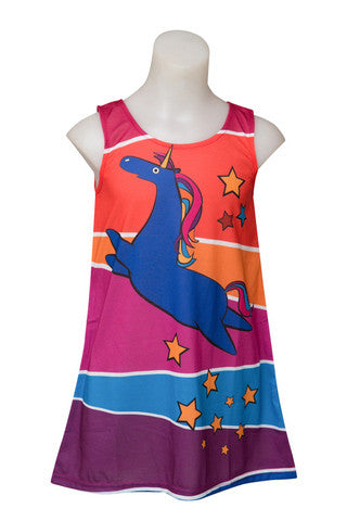 Unicorn Magic - toddler rainbow uicorn dress - deezo the happy fashion