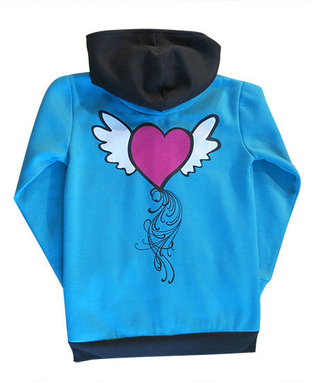 Flying heart - kids hoodie - deezo the happy fashion