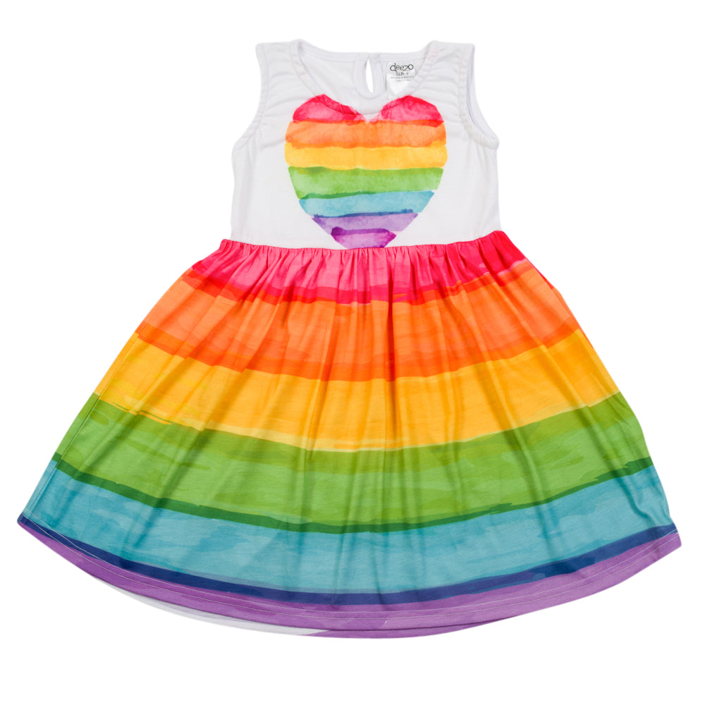 Rainbow heart - Classic Boho Dress - deezo the happy fashion
