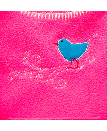 Hot Pink Bird heart fleece Dress - deezo the happy fashion