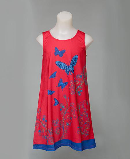 Butterfly - Girls red boho dress - deezo the happy fashion