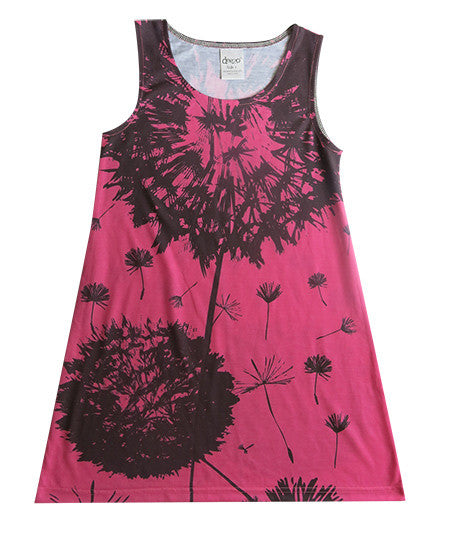 Dandelion on Pink- girls flower dress - deezo the happy fashion