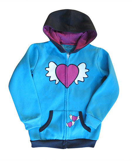 Flying heart - kids hoodie - deezo the happy fashion