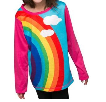 Over the rainbow  - long sleeve girls rainbow T shirt - deezo the happy fashion