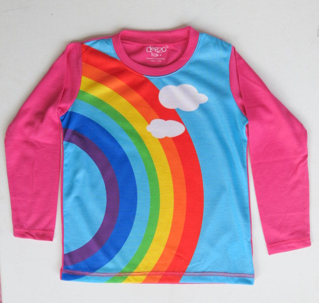Over the rainbow  - long sleeve girls rainbow T shirt