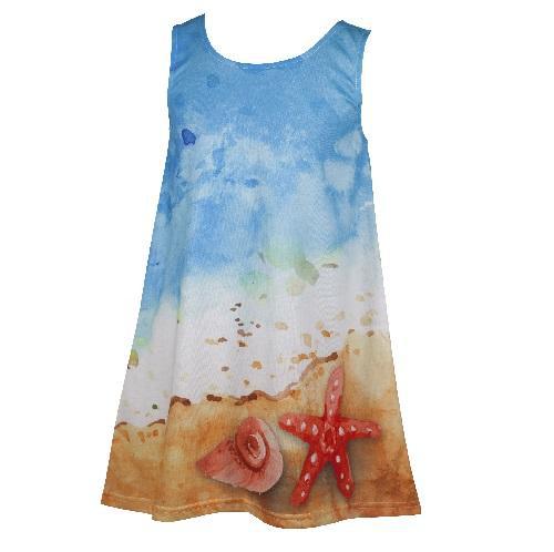 Summer Shores - Girl's blue boho dress - deezo the happy fashion